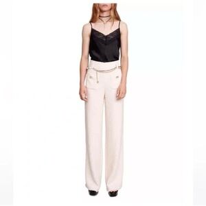 Pileno High Waist Wide Leg Tweed Trousers missing belt
